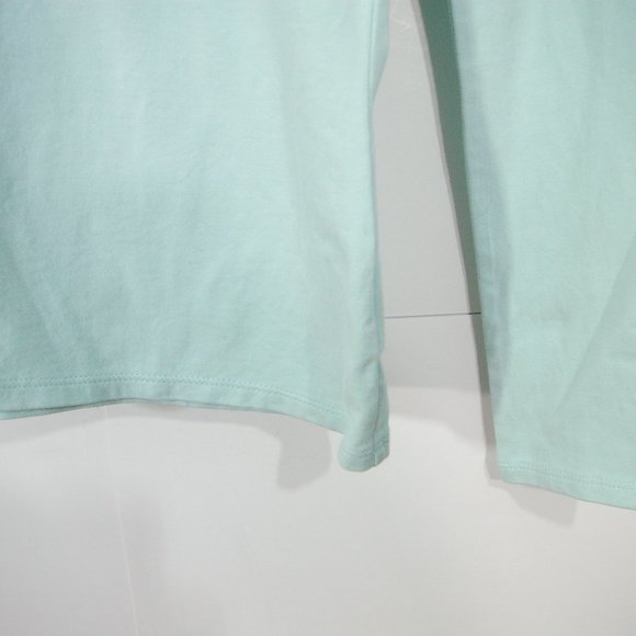 Eddie Bauer Surplice Top Womens Extra Small Seafoam Pima Cotton Long Sleeve - Picture 3 of 7